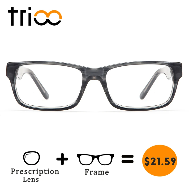 TRIOO Prescription Glasses Men Myopia Computer Eyeglasses Square