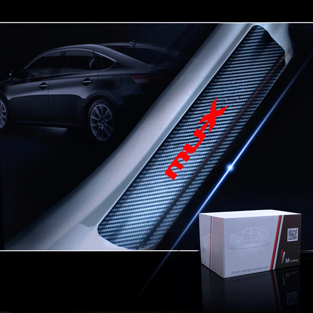 For Honda Cr-V Door Sill Protector Reflective 4D Carbon Fiber Sticker Door Entry Guard Door Sill Scuff Plate Stickers Auto Accessories 4Pcs White
