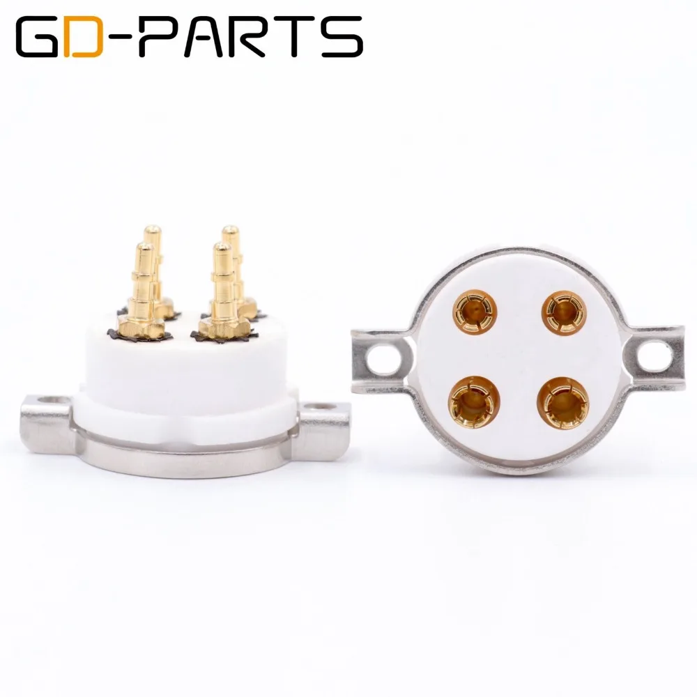 

GD-PARTS 2PCS 4pin Ceramic Tube Socket Valve Base For 2A3 300B PX4 5Z3P 5U4G 274A 45 71 Vintage Amplifier DIY Gold Plated
