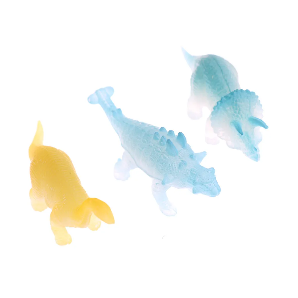 10Pcs Mixed Style Mini Luminous Dinosaur Toy Jurassic Noctilucent Dinosaur Model Toys Kids Glow In The Dark Dinosaurs Best Gift