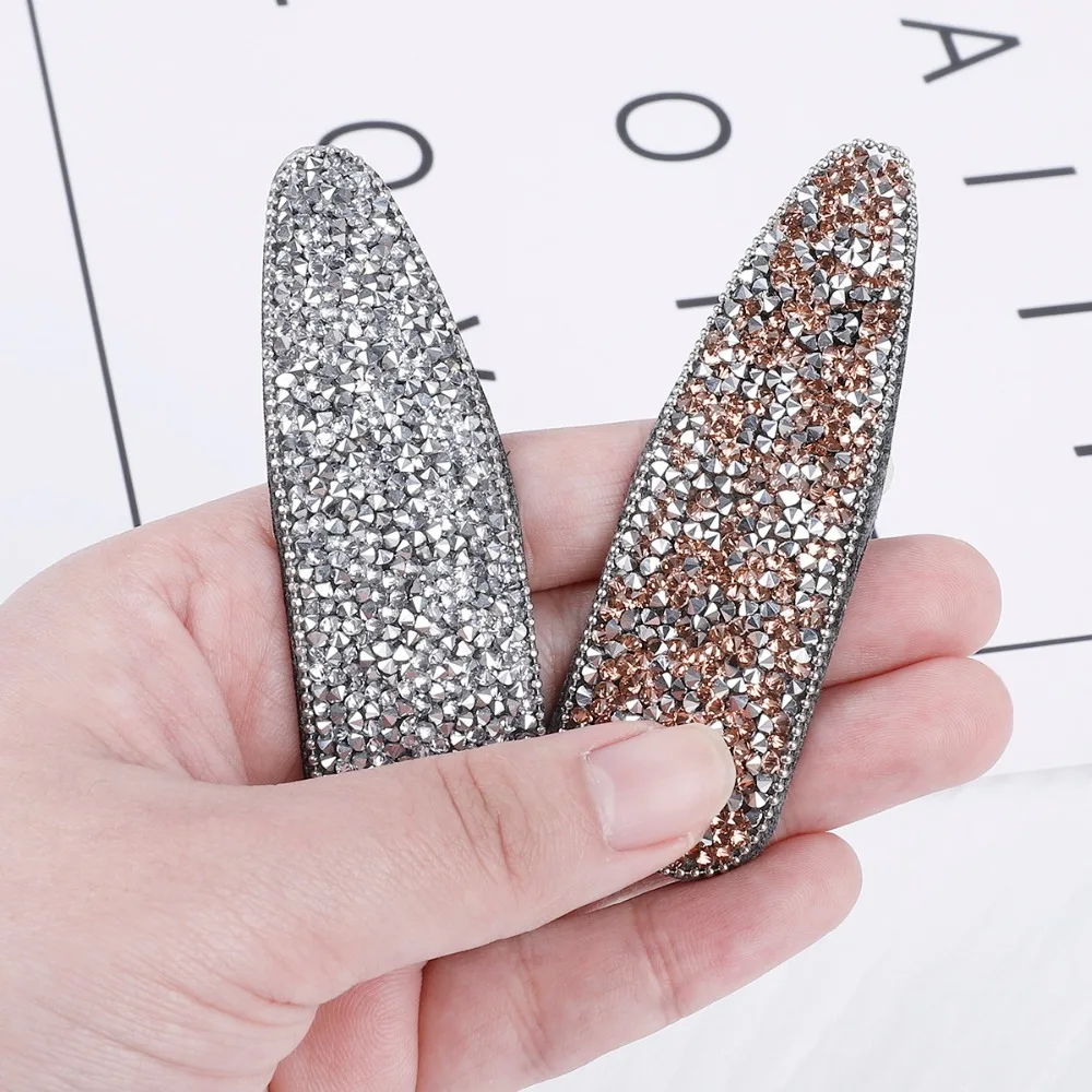 1Pc Women Shining Crystal Rhinestone Hairpins Barrettes Girl Kids Cute Geometric Hair Clips Seed Beads Hairgrip Hair Accessories