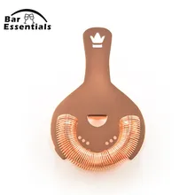 Профессиональный сорт нержавеющей стали роскошный медное покрытие коктейльное ситечко для использования с шейкер стекло или Оловянное коктейльное ситечко для льда