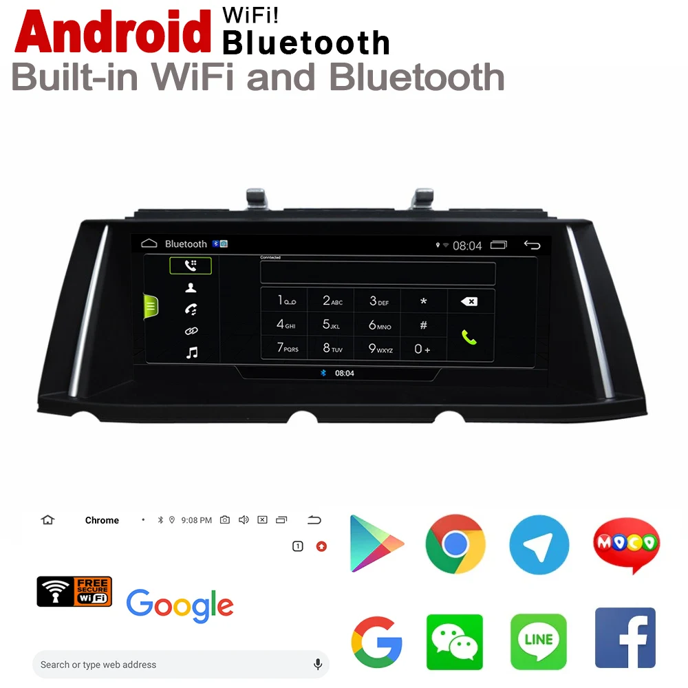 Cheap 10.25" HD Screen Stereo Android 7.0 up Car GPS Navi Map For BMW 7 Series F01 F02 2013~2015 NBT Original Style Multimedia Player 4