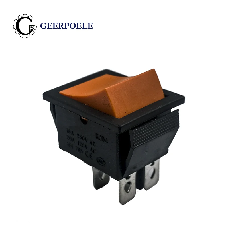 

1 pcs/lot KCD101 31*25mm 4PIN Copper feet Boat Rocker Switch SPST Snap-in on off switch Position 15A/250V