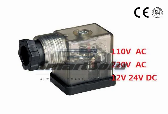 

Free Shipping 20PCS/LOT Din 43650-A Line-Socket Plug for Valve Solenoid Coils Connector DIN43650A Led Indicator DC VOLT
