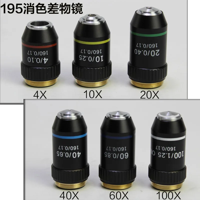 

4X 10X 20X 40X 60X 100X 195 Biomicroscope System Bio-Microscope Biological Microscope Lab Laboratory Achromatic Objective Lens