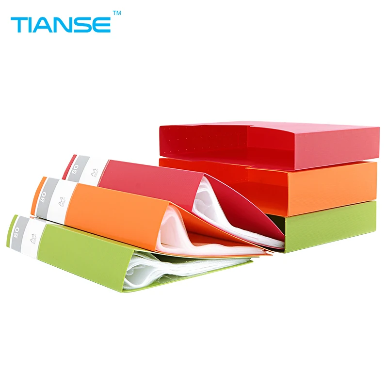 

TIANSE A4 PP 40-100 pages plastic plate file folder receipt doucment pocket stationery organizer paper storage
