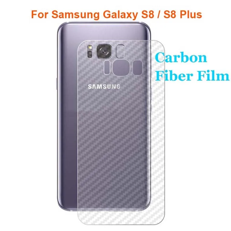 5 PACK 3D Carbon Fibre Back пленка для samsung Galaxy S9 + Примечание 8 S8 S8 + S7 край S6 плюс сзади Matt Экран протектор (не Стекло)