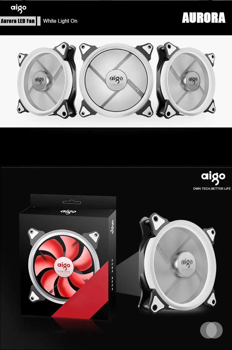 Aigo Halo Ring RGB чехол вентилятор 140 мм 3pin+ 4pin светодиодный чехол вентилятор для ПК чехол кулер для процессора радиатор бесшумный настольный компьютер Охлаждающие вентиляторы