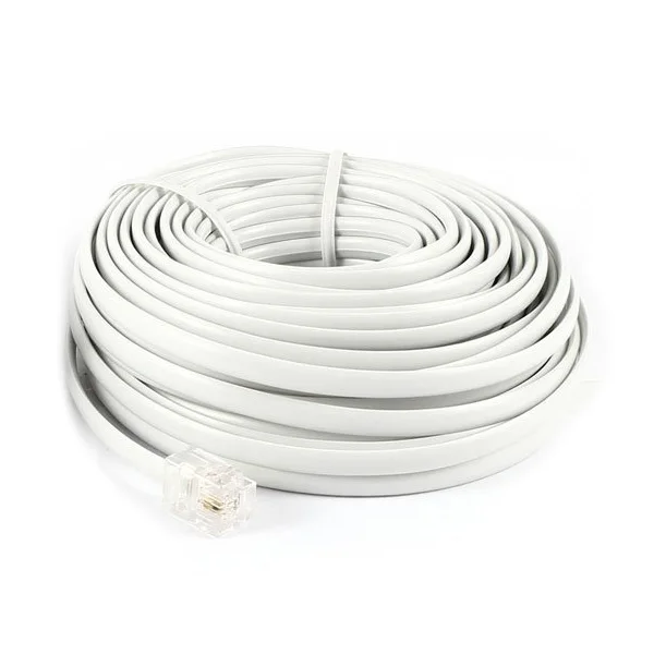 40Ft 12M RJ11 6P2C Telephone Phone Modem Cord Cable White 2pcsin Data Cables from Consumer