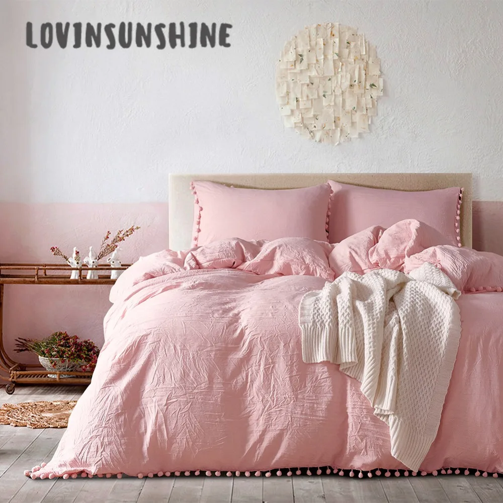 LOVINSUNSHINE комплект с пододеяльником розового цвета комплекты постельного белья