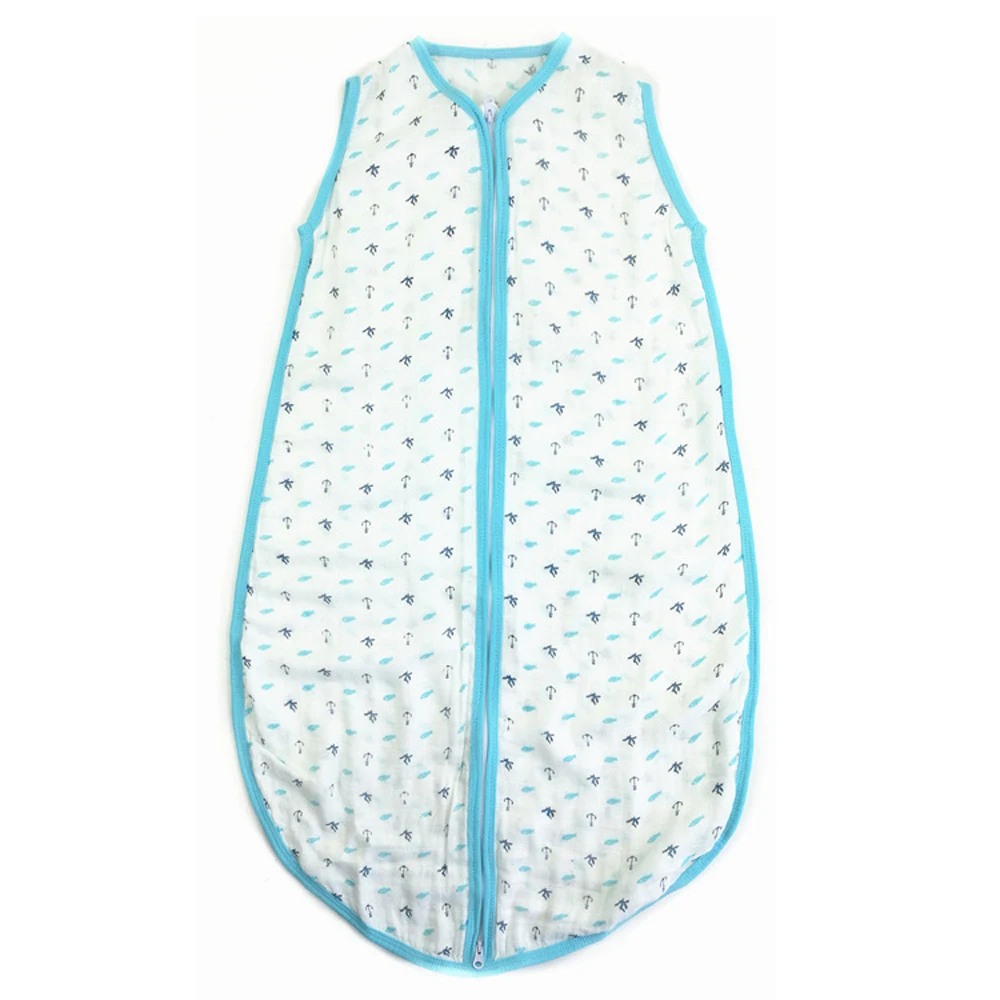 Без рукавов для малышей спальный мешок для новорожденных хлопок, бамбук SleepSack SummerCartoon тонкие новорожденных Sleepware детская одежда Анти Удар QuiltZ065 - Цвет: fish 70x45cm