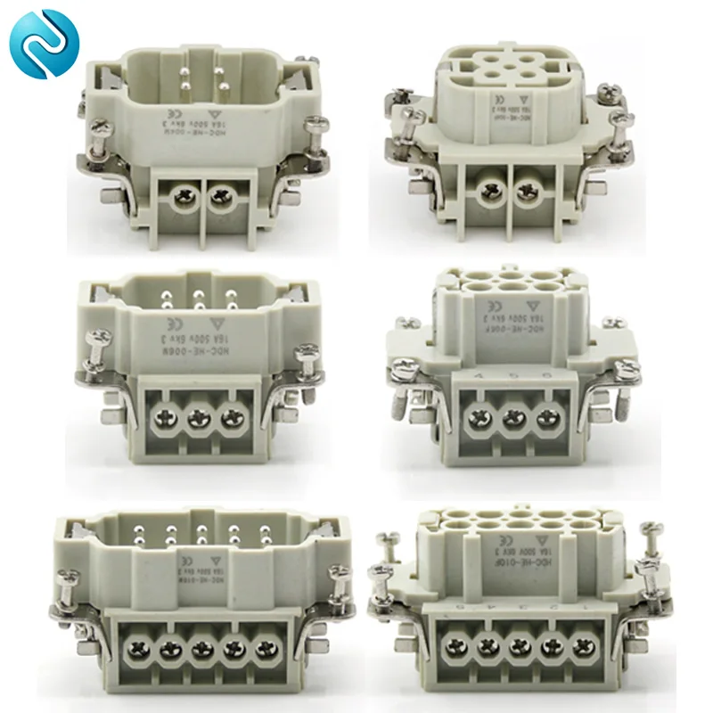 HDC-HE Heavy Duty Connector 4/6/10/16/24 Core ชาย Core หญิง Core Connector 16A500v การบิน WaterprooPlug Connector 1