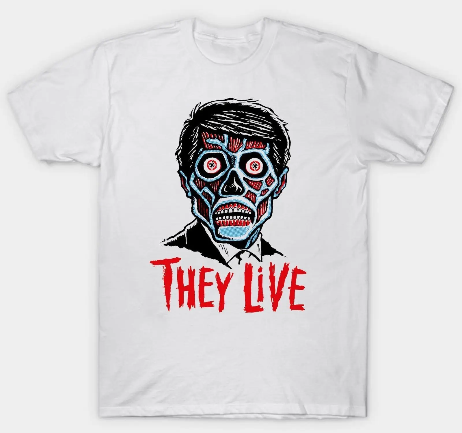 Футболка с надписью THEY LIVE 1980 SML 2345XL крутая Повседневная футболка pride для мужчин