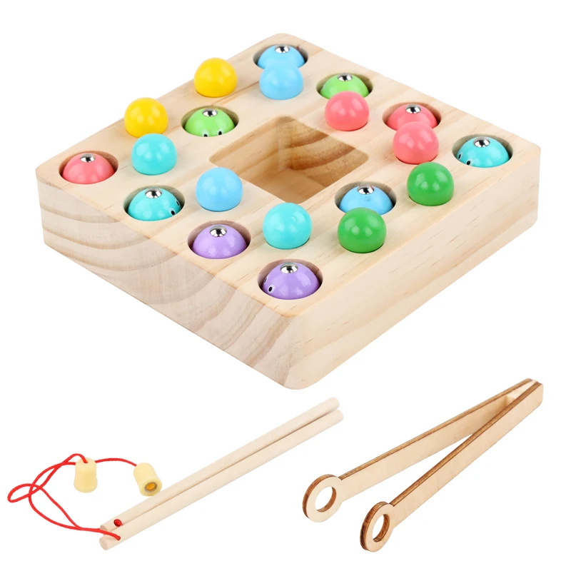 

Kids Toys Wooden Toys Montessori Clip Beads Magnetic Digit Fishing Game Early Learning Educational Toys For Children Girl Gifts