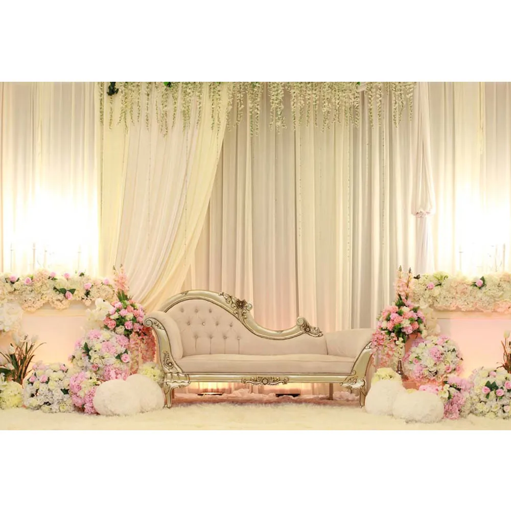 Indoor Wedding Photography Backdrop Vinyl Printed Soft