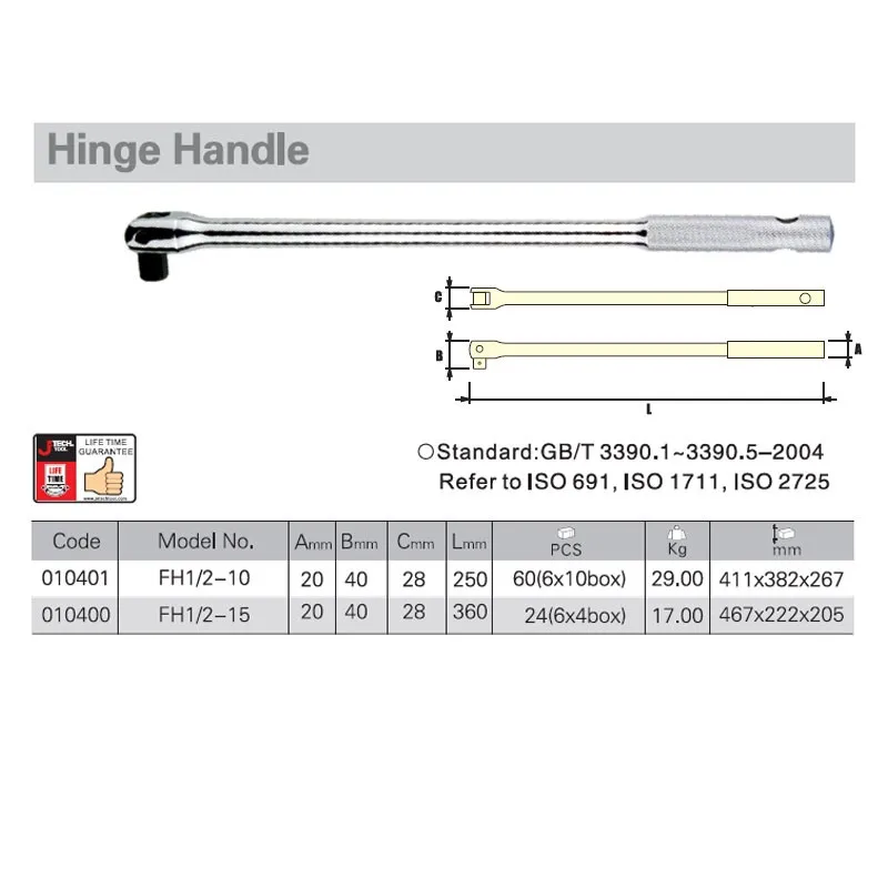 hinge handle for 1-2 socket size