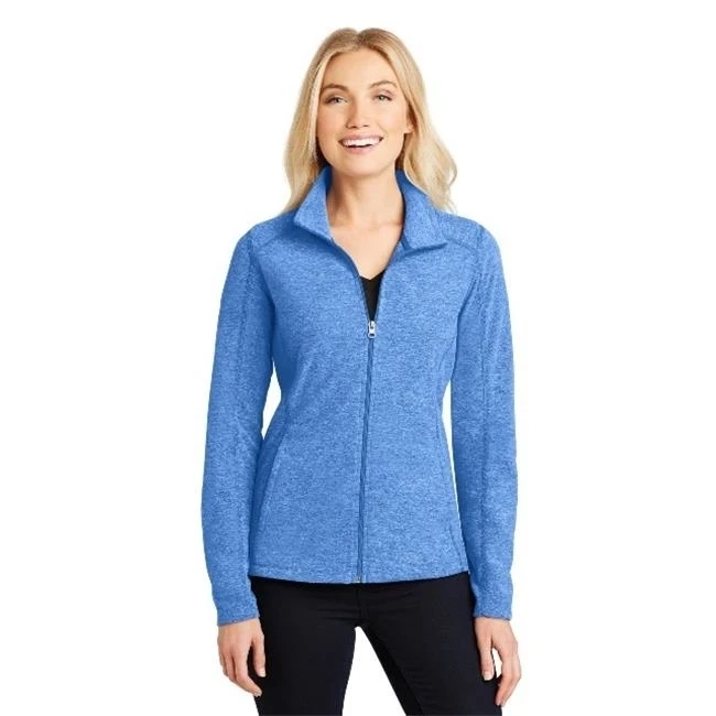 Port Authority L235 Ladies Heather Microfleece Full-Zip Jacket Light Royal Heather - Large