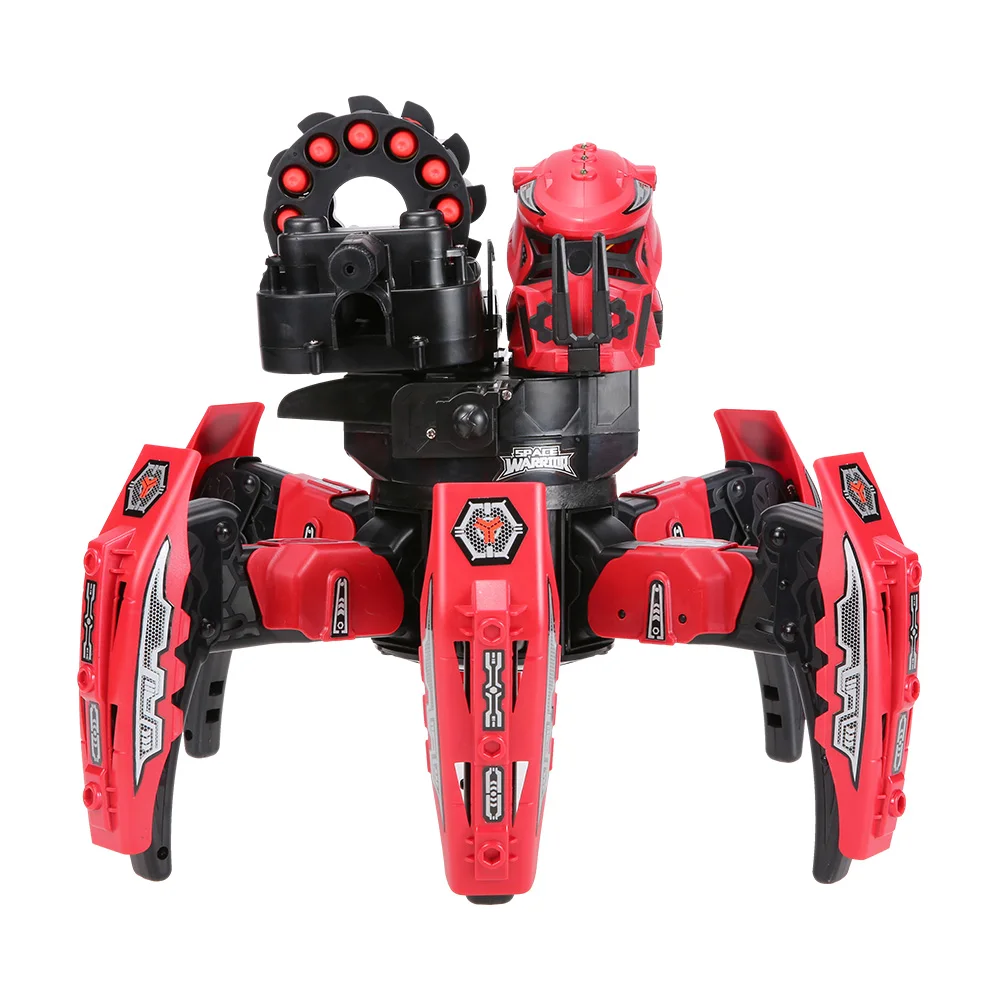 Multiplayer vs. 2.4G Remote Control Six-legged Spider Robot Cool RC Robot DIY Shooting Game Model Children Interactive Toy Gift