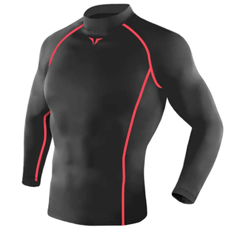 Новейшая версия TakeFive мужские облегающие компрессионные базовые слои Всего длинные футболки для бега - Цвет: 216 Black