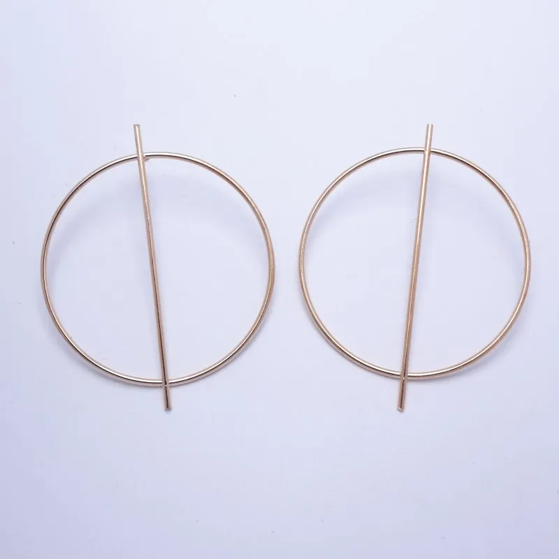 2019 New Fashion Simple Gold Color Silver Geometric Big Round Earrings for Women Circle Drop Earrings Statement Brincos Jewelry