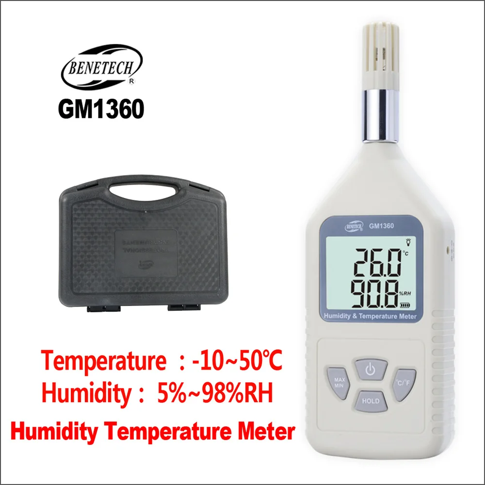 

BENETECH Thermometer Humidity Hygrometer Thermometer Handheld Digital Hygrothermograph Humidity -30~50C Temperature Meter Tester