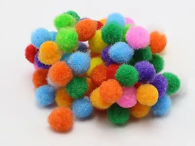 

500 Mixed Color Soft Fluffy Pom Poms for Kids DIY Crafts Pompoms Ball 8mm