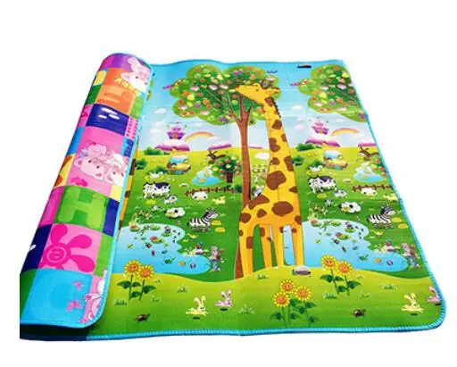 giraffe Детский игровой коврик 0,5 см толстый ползающий коврик с двойной поверхностью ковер для детей коврик для животных Автомобиль+ динозавр развивающий коврик для детей игровой коврик - Цвет: giraffe