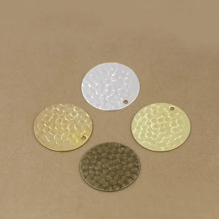 

20mm Flat Round Blank Disc Charms DIY Jewelry Findings Accessories Multi-color Plated Brass Metal
