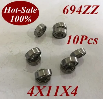 

10pcs Low noisy 694zz 694z 694-zz 4x11x4 4*11*4 Deep groove ball bearing micro miniature small bearing motor bearing