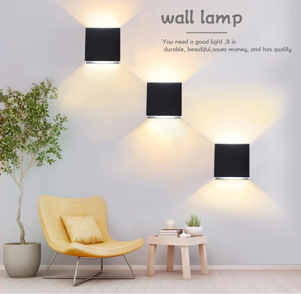 Up Down Lampada Led Wall Light Fixture Aluminum 7W Wall Lamp Sconce COB LED Wall Lamps For Loft Bathroom Bedroom Indoor Lighting (1)