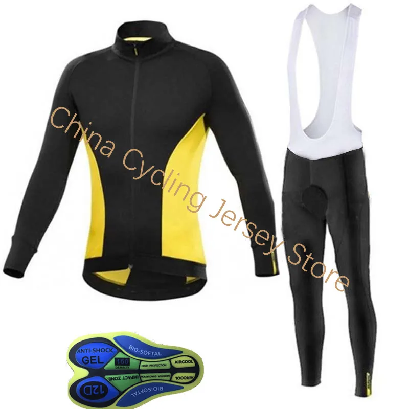 

2019 Mavic Cycling Jersey Bib Pants Sets Long Sleeve Men Bicycle Cycling Clothing Bike Clothes Maillot Ropa Ciclismo Hombre D25