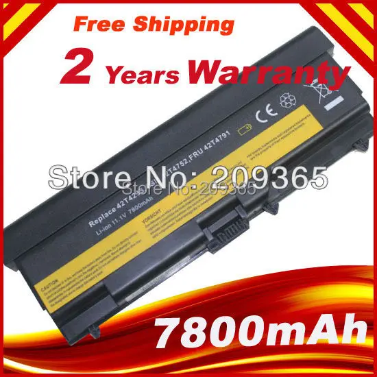 9 ячеек 7800mAh Аккумулятор для ноутбука Lenovo ThinkPad L421 L510 L512 L520 SL410 SL510 T410 T410i T420 T510 T510i T520