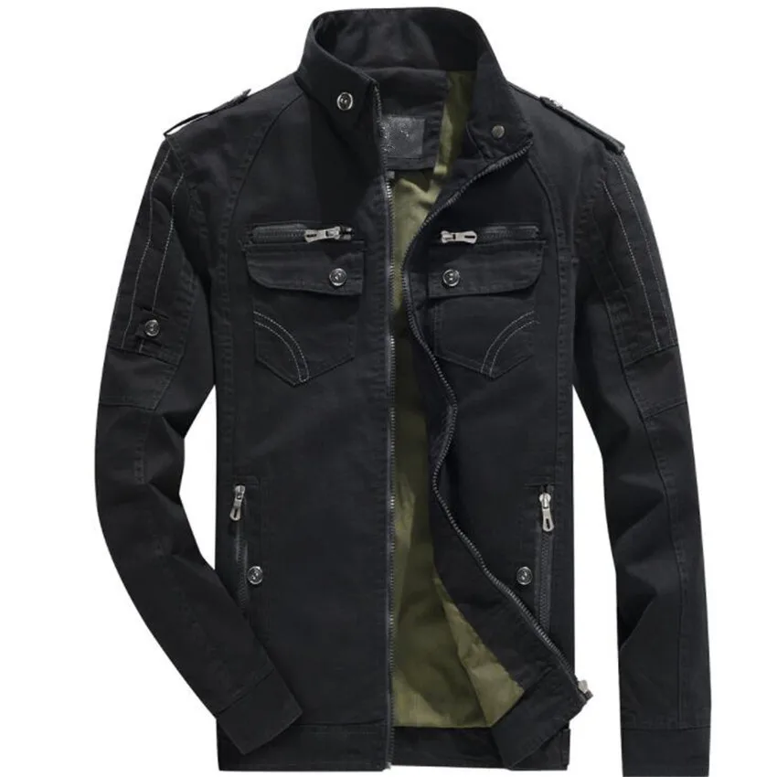 Cotton Bomber Jackets Men 2018 Military Beige Jacket Men Spring Jackets