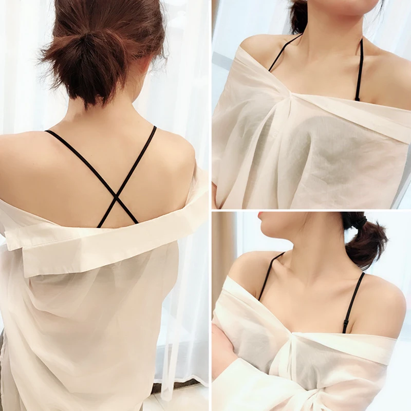 

1 Pair New Adjustable Shoulder Straps Anti-skid Invisible Shoulder Straps Candy Color Halter Strap Girl Underwear Bras Elastic