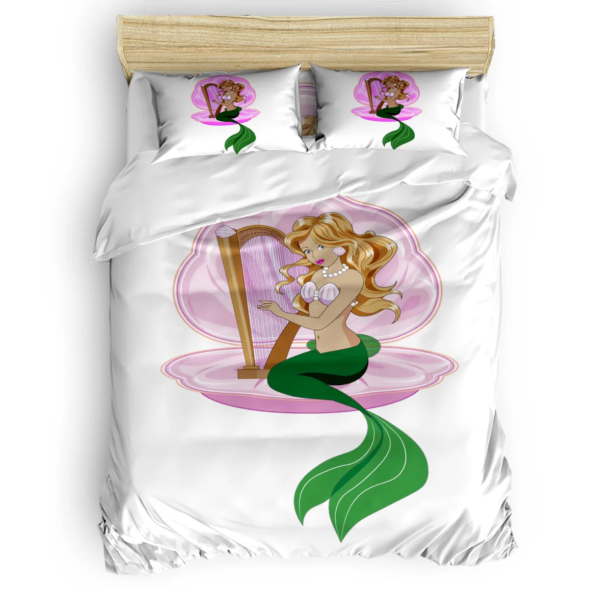 

Cartoon Shell Mermaid Comforter Cover Set April Fool's Day Duvet Cover Sets California King Comforter Sets All Soul's Day Flat