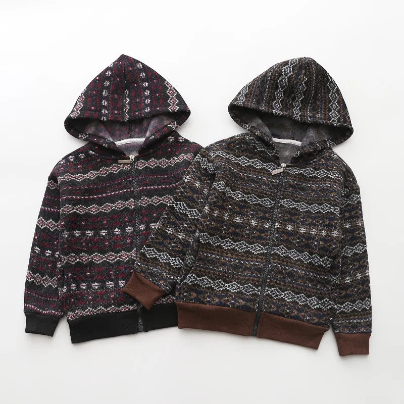 

Autumn Winter New Male and Female Baby Coat In The Children's Long Sleeves and Fur Hooded Top Kids Coat Baby Casual Unisex
