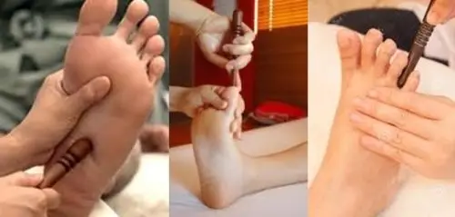 Рефлексология тайская для ног массаж здоровья диаграмма Бесплатный деревянный массажер для ног инструмент Бесплатный корабль