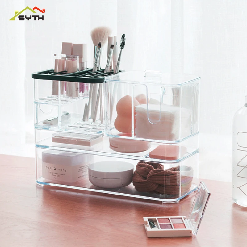 

SYTH 2019 NEW 9 Grids Creative Acrylic Makeup Organizer Storage Box Cosmetic case Makeup Tools Brush Holder Display Stand Box