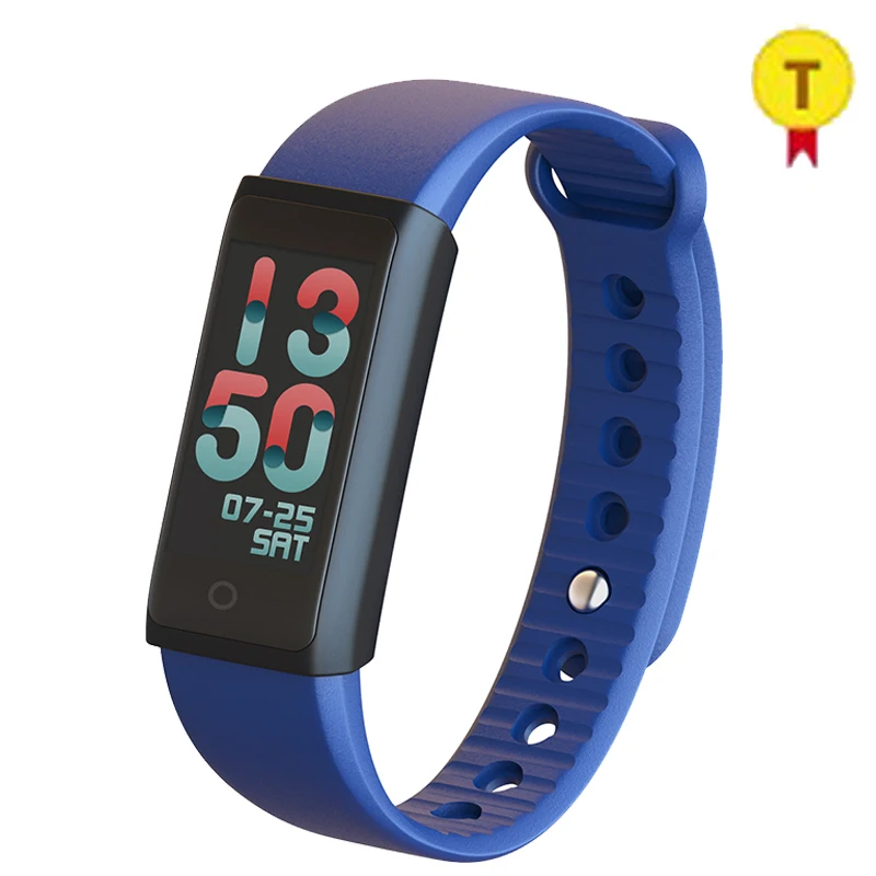 

Heart Rate Smart Fitness Tracker Color Display TFT-LCD Screen Watch Bluetooth 4.0 Wireless Bracelet Pink blue color for Lady