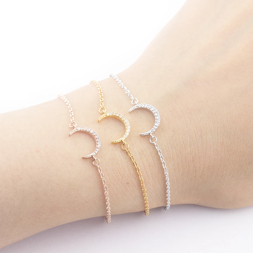 

Space Galaxy Jewelry Muslim Ramadan Micro Pave CZ Crystal Crescent Moon Bracelets for Women Men Boy Girl Lucky Charm Jewelry