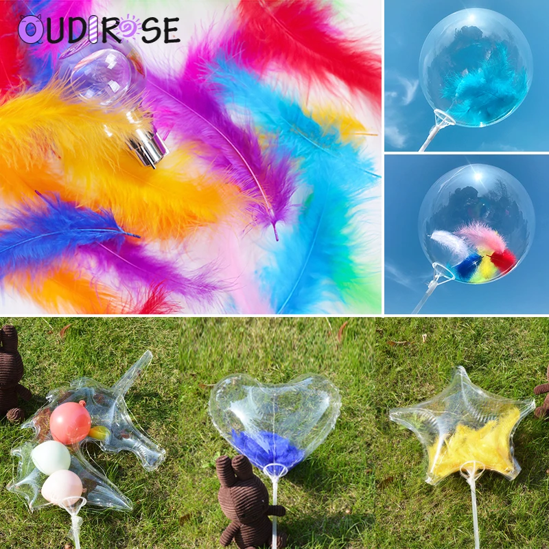 

OUDIROSE Transparent Balloon Feather DIY Wedding Birthday Party Decoration Balloon Helium Wave Wave Feather PVC ballons Decorate