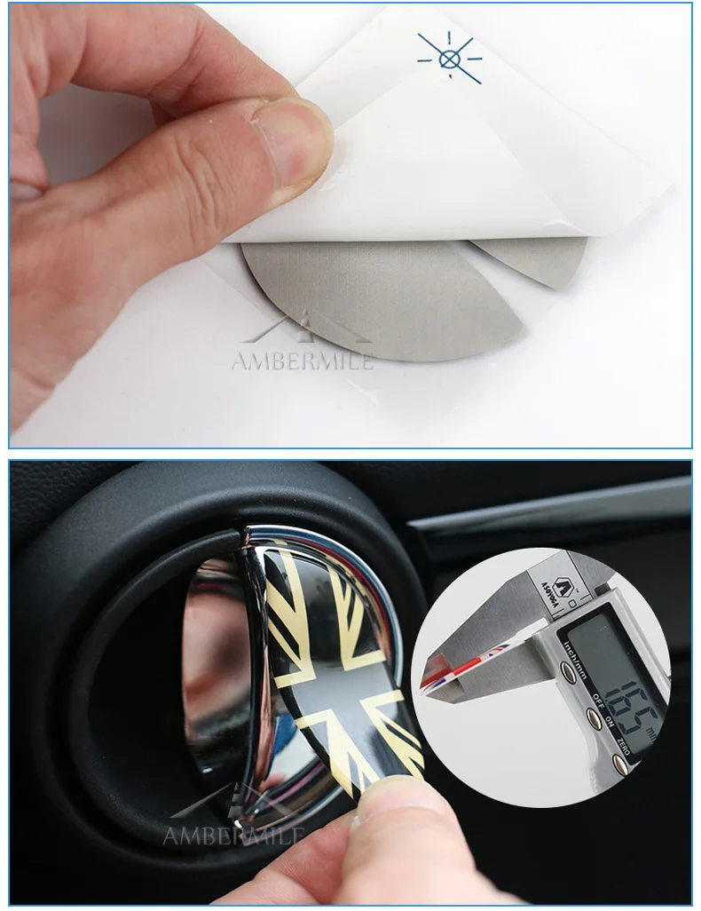 Ambermile 3D эпоксидной смолы для салона автомобиля дверные ручки крышки наклейки для Mini Cooper R56 R55 R60 R61 аксессуары для земляков стайлинга автомобилей