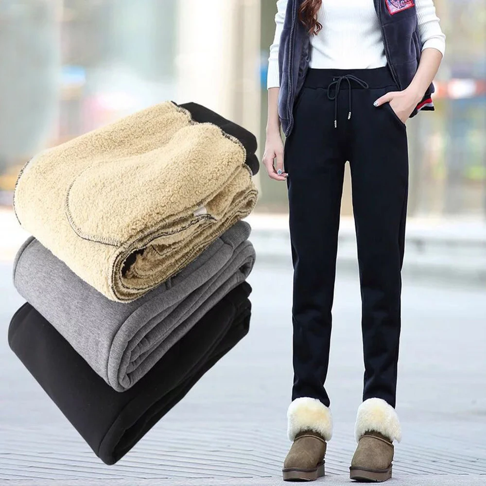 Women Striped Pants White Duck Down Pantalon Femme Winter