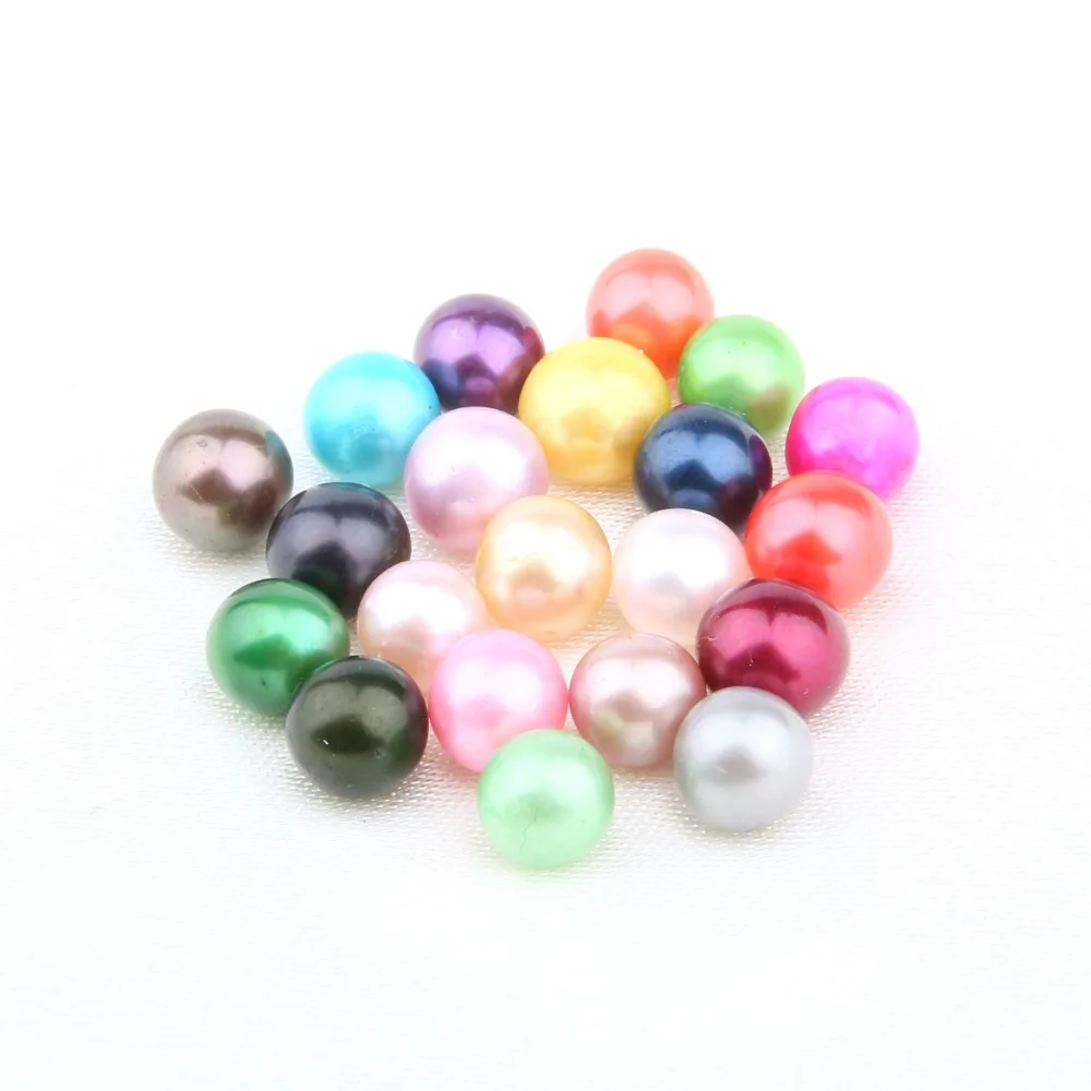 

No Hole Cultured Freshwater Pearl Beads Natural Pearl 7-8 mm Colorful Pearl Sold By PC
