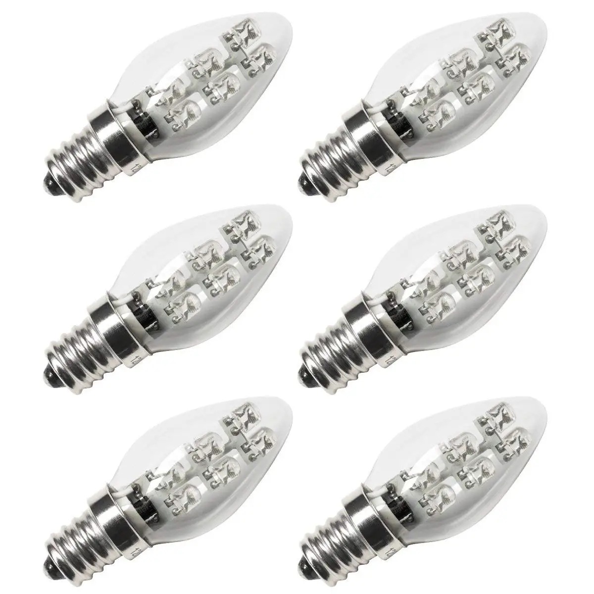 C7 Night Light Bulb LED Candelabra Base E12,0.5W(5Watt Equivalent) Warm