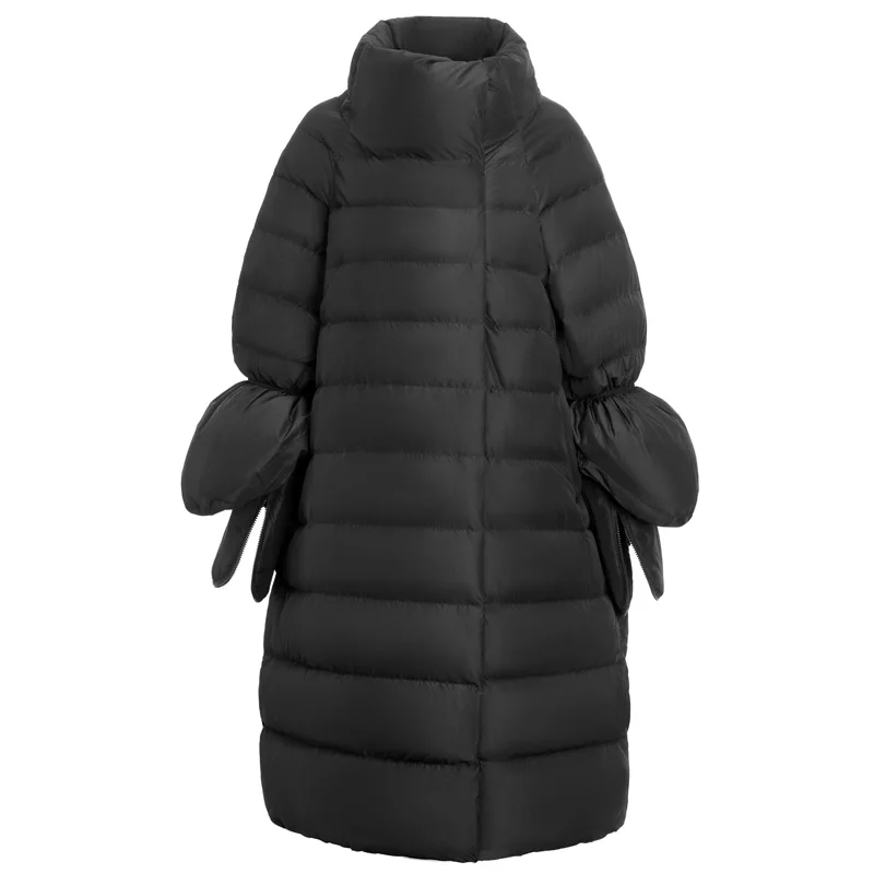 Oversize Winter Down Jacket Women with Gloves Long Korean Duck Down Coat Winter Puffy Jacket Casacas De Mujer 15799 KJ2742