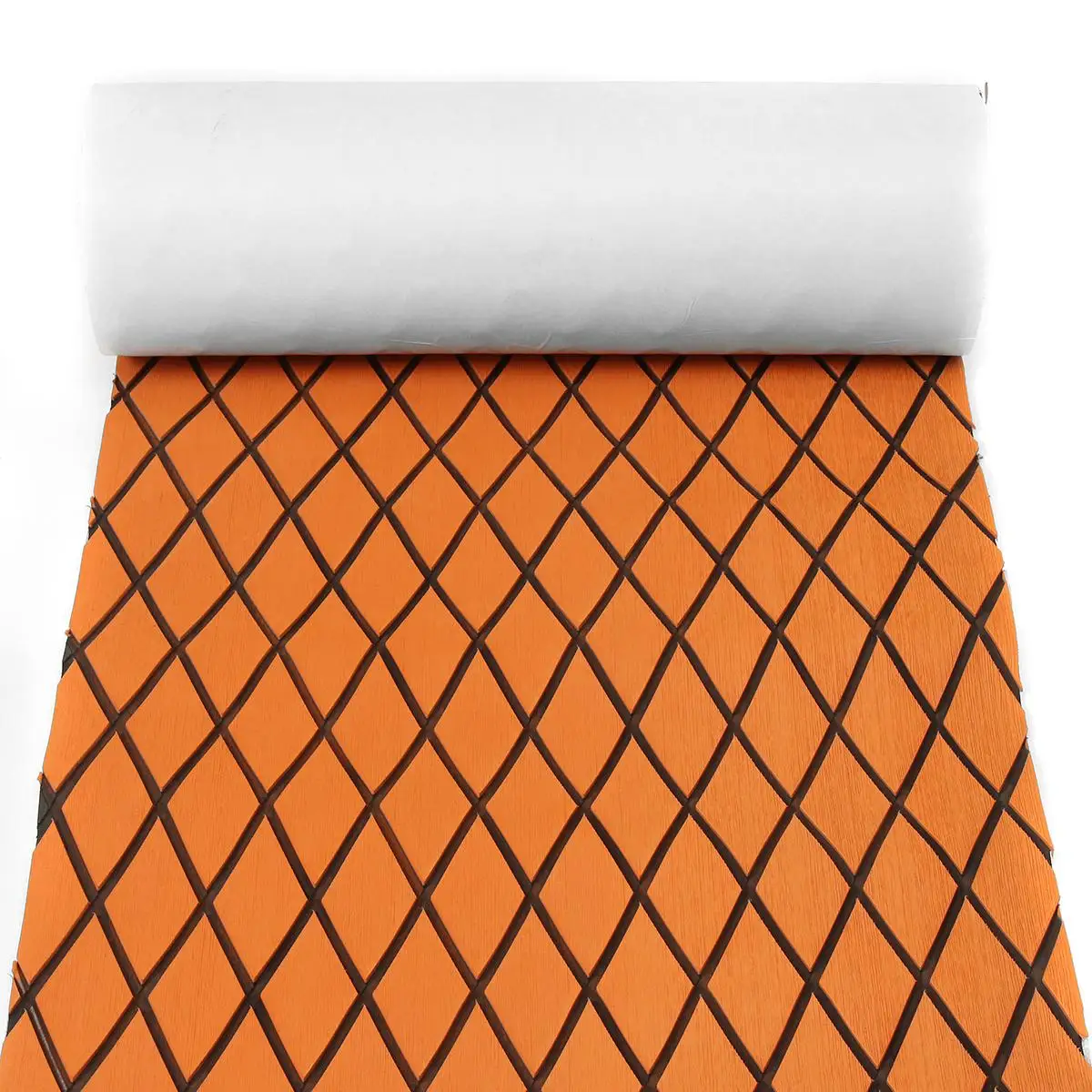 

Self Adhesive 60CMx190CM EVA Foam Marine Teak Sheet Touring Car Mat Flooring Synthetic Boat Decking Yacht Orange Black Pad