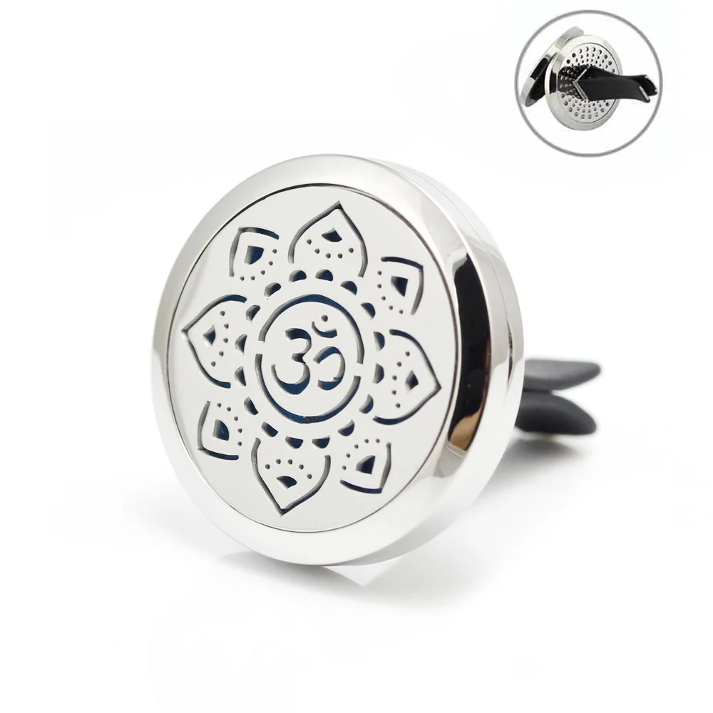 2017 New 30mm Stainless Steel Yoga Lotus OM with Vent Aromatherapy/Essential Oil Diffuser Perfume Locket Clip for Car | Украшения и