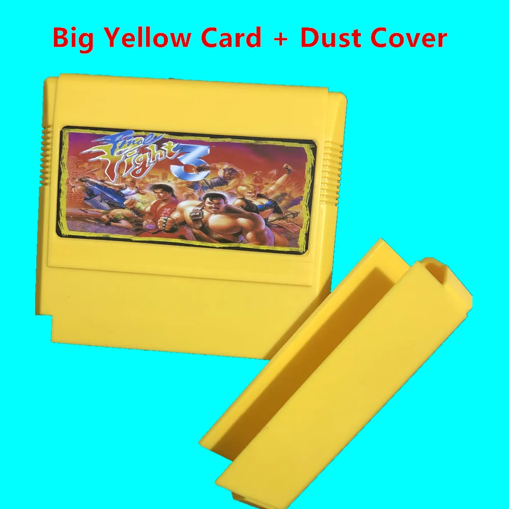 

Final Fight 3 English-NTSC version for 60 Pins Big Yellow shell with Dust cover 8 Bit Game Console